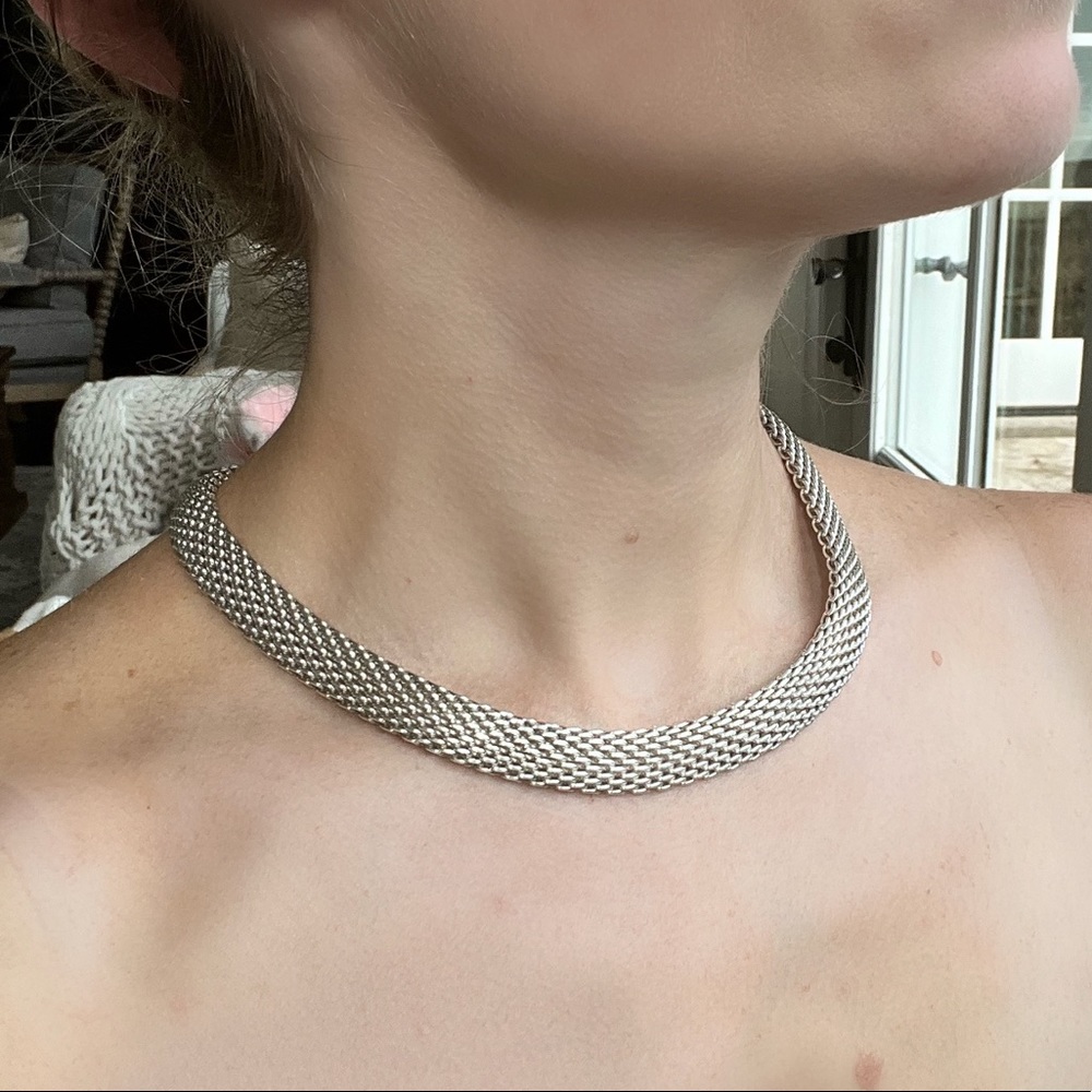 TIFFANY & CO. SOMERSET 925 STERLING SILVER MESH NECKLACE
